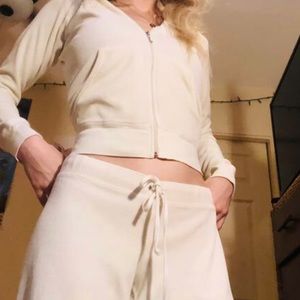 Juicy couture tracksuit velour cream colored